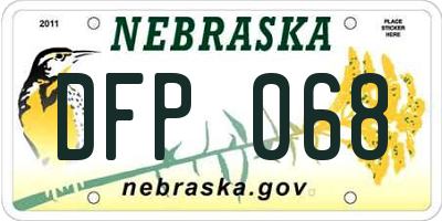 NE license plate DFP068