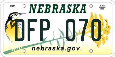 NE license plate DFP070