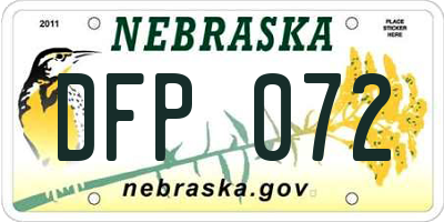 NE license plate DFP072
