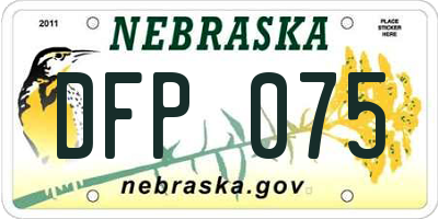 NE license plate DFP075