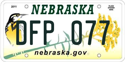 NE license plate DFP077