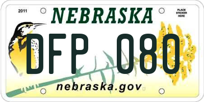 NE license plate DFP080