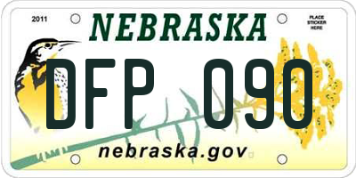 NE license plate DFP090