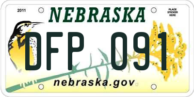 NE license plate DFP091