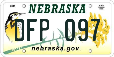 NE license plate DFP097