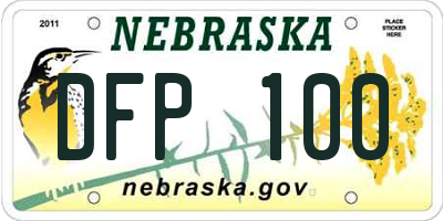 NE license plate DFP100