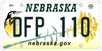 NE license plate DFP110