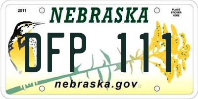 NE license plate DFP111
