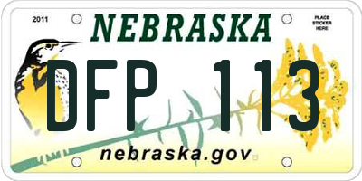 NE license plate DFP113