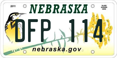 NE license plate DFP114