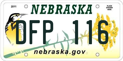 NE license plate DFP116