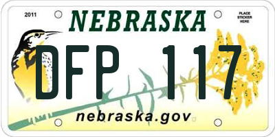 NE license plate DFP117