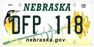 NE license plate DFP118