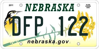 NE license plate DFP122