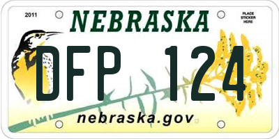 NE license plate DFP124