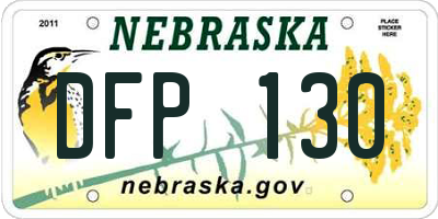NE license plate DFP130