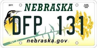 NE license plate DFP131