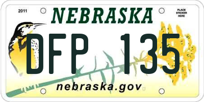 NE license plate DFP135