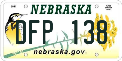 NE license plate DFP138
