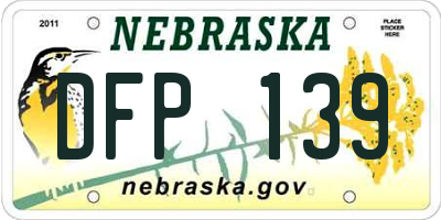 NE license plate DFP139