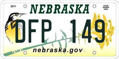 NE license plate DFP149