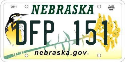 NE license plate DFP151