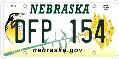 NE license plate DFP154