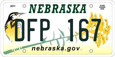 NE license plate DFP167