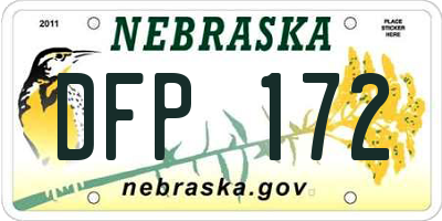 NE license plate DFP172