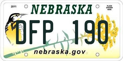 NE license plate DFP190