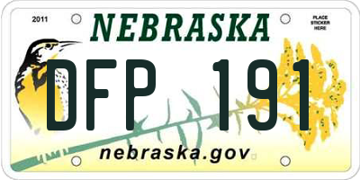 NE license plate DFP191