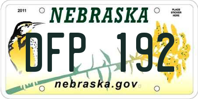 NE license plate DFP192