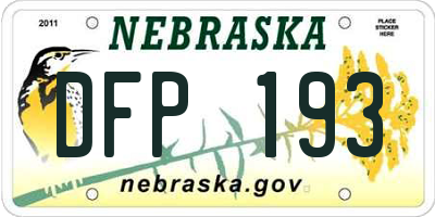 NE license plate DFP193