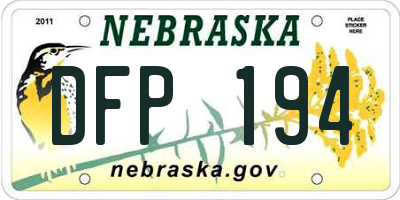 NE license plate DFP194