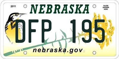 NE license plate DFP195
