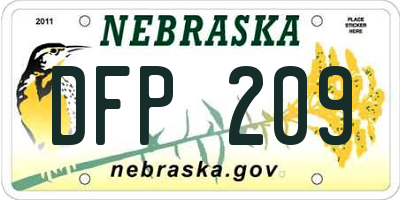 NE license plate DFP209
