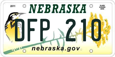 NE license plate DFP210