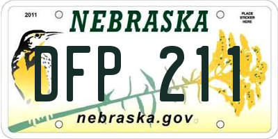 NE license plate DFP211