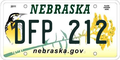 NE license plate DFP212