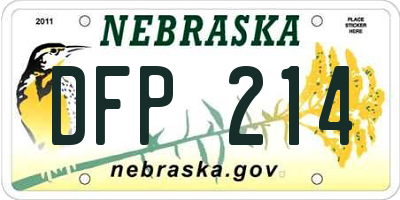 NE license plate DFP214
