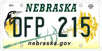 NE license plate DFP215