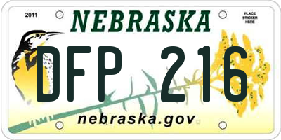 NE license plate DFP216