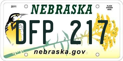 NE license plate DFP217