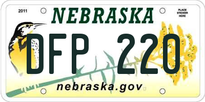 NE license plate DFP220