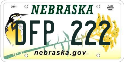 NE license plate DFP222