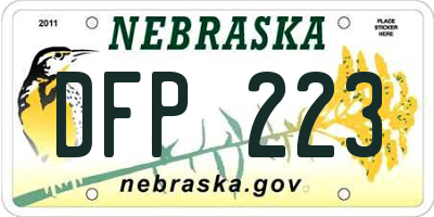 NE license plate DFP223