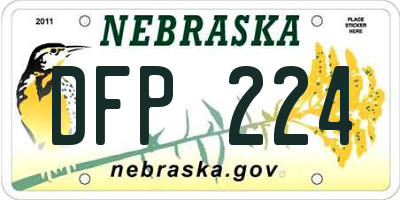 NE license plate DFP224
