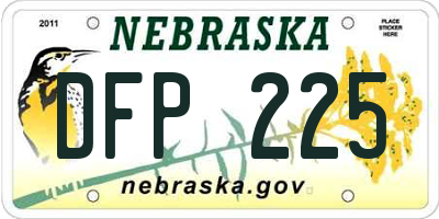 NE license plate DFP225