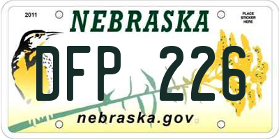 NE license plate DFP226