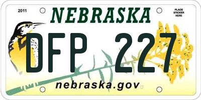 NE license plate DFP227